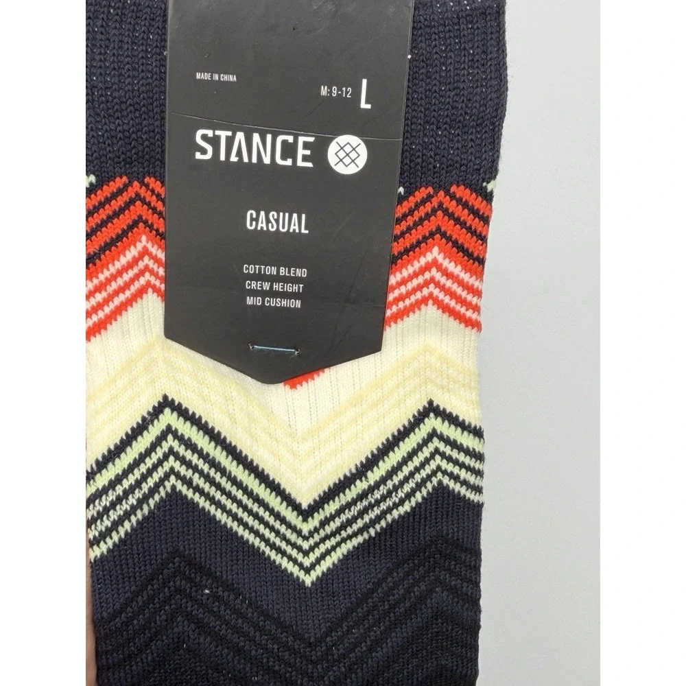 Stance Casual Crew Socks Multicolored Chevron Striped Men's Large NWT AS56C24WAV